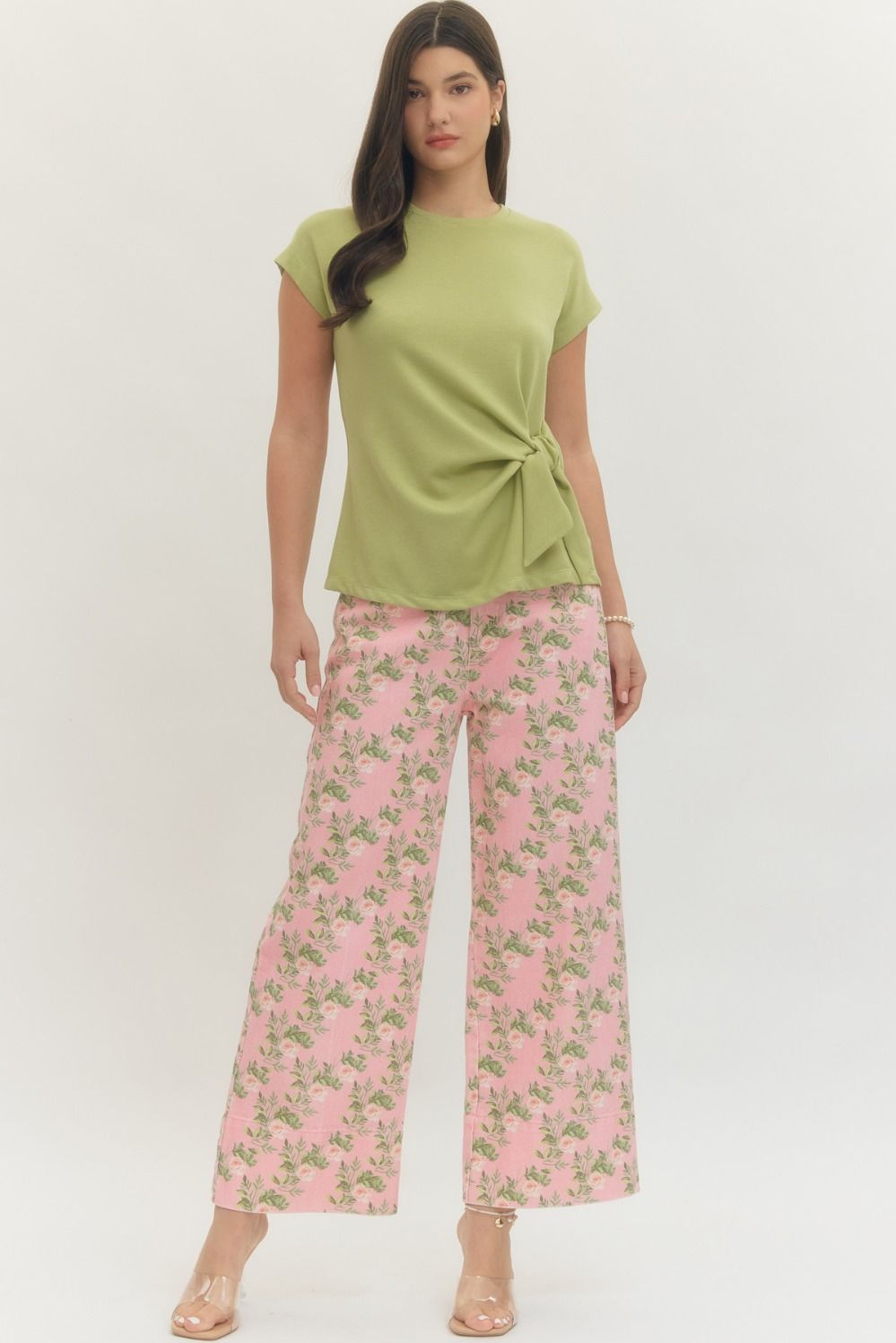 Floral Print Wide Leg Pants