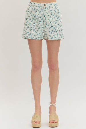 Botanical Breeze Pleated Shorts