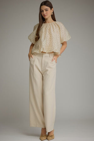 Solid Wide Leg Pants
