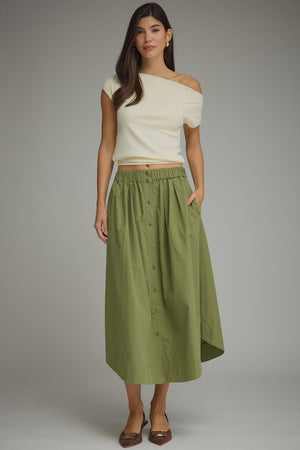Fall Favorite Button-Front Midi Skirt