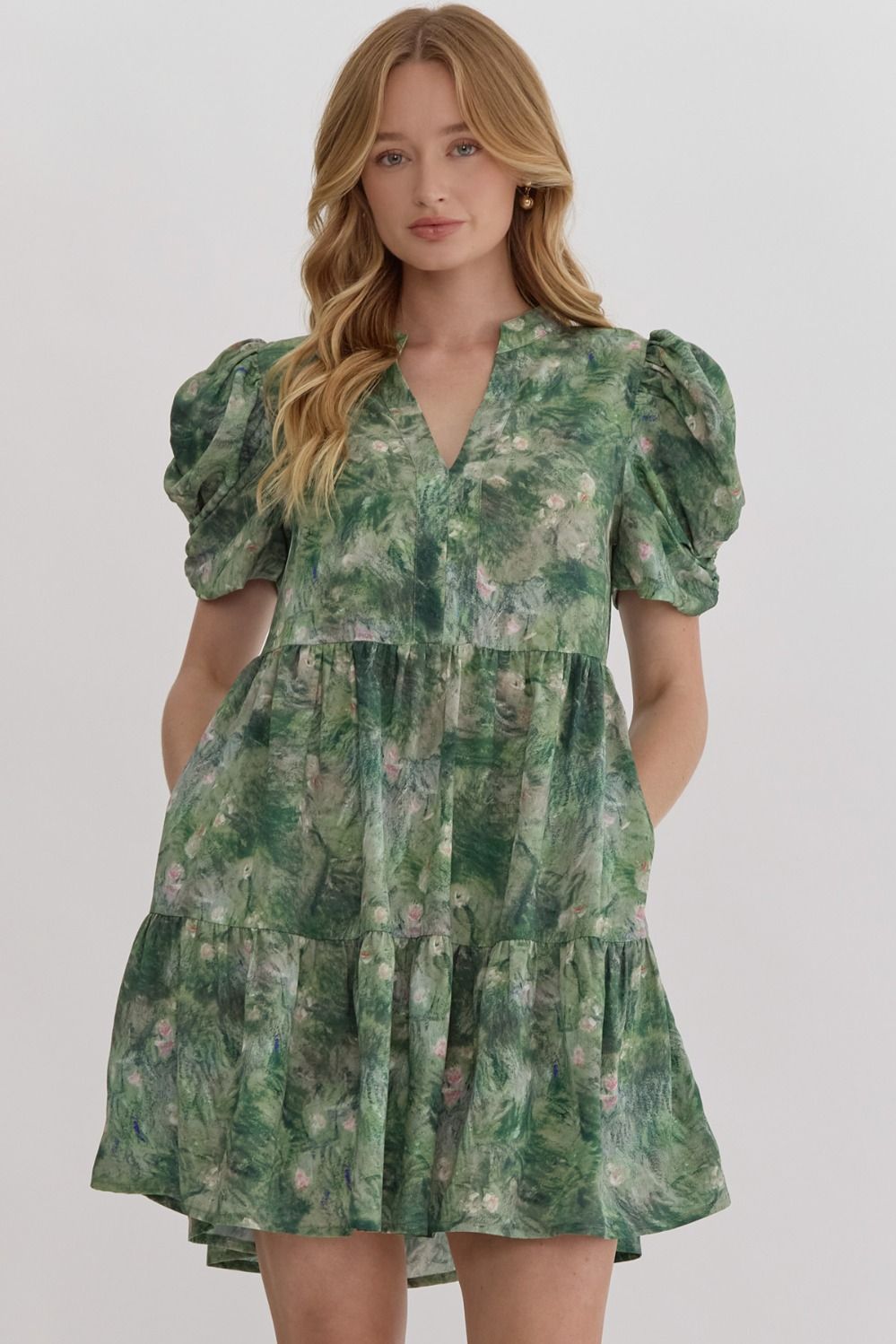 Harvest Bloom Shirred Mini Dress
