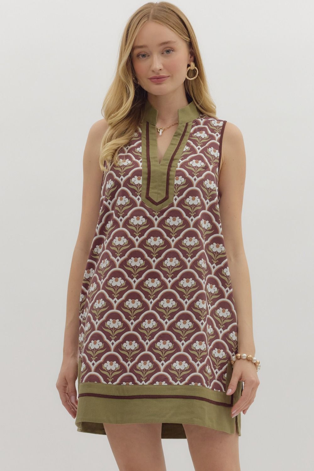 Floral Scallop Mini Dress