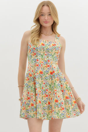 Colorful Florals Mini Dress