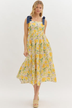 Cloud of Yellow Midi Dress