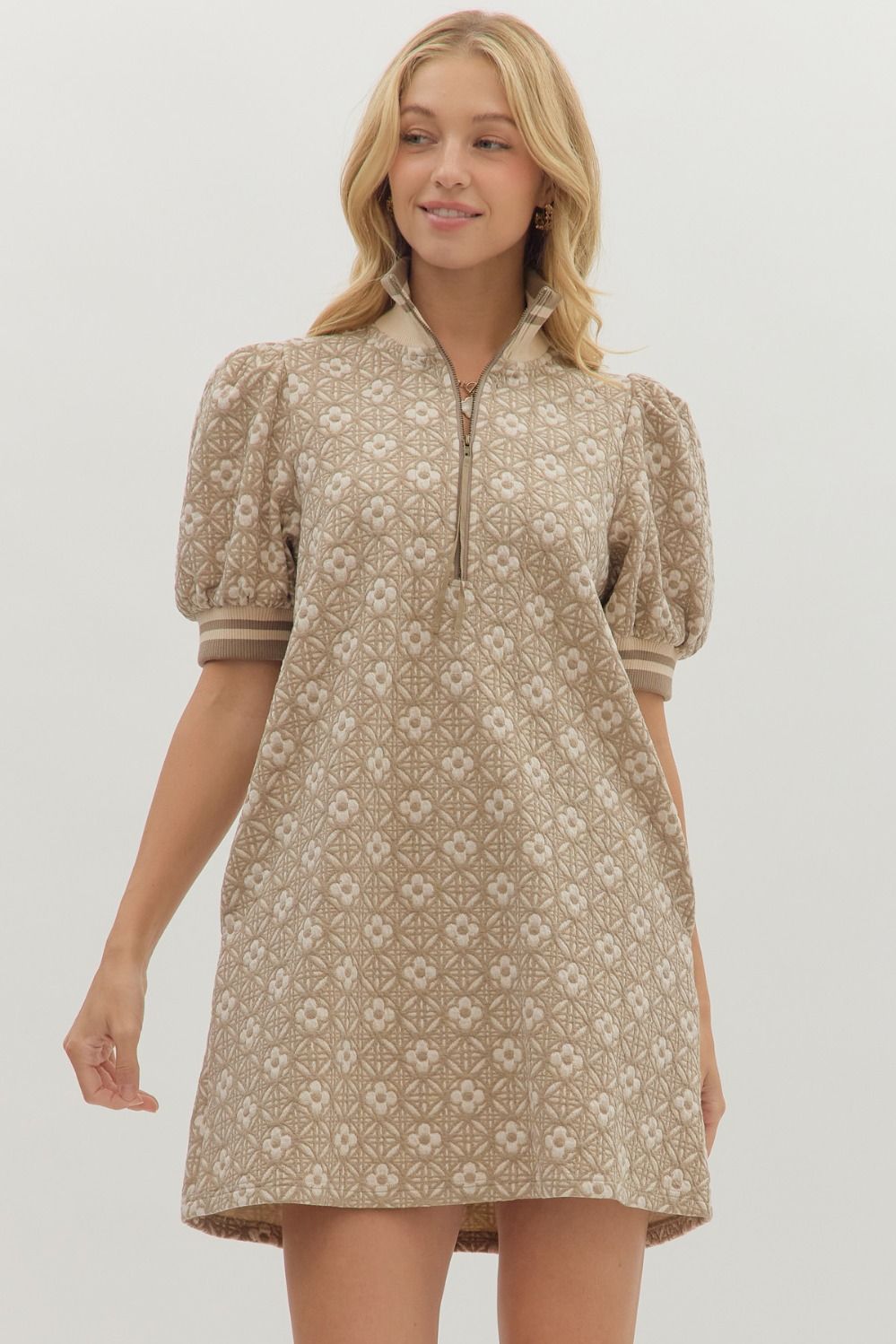 Harvest Bloom Puff Sleeve Mini Dress