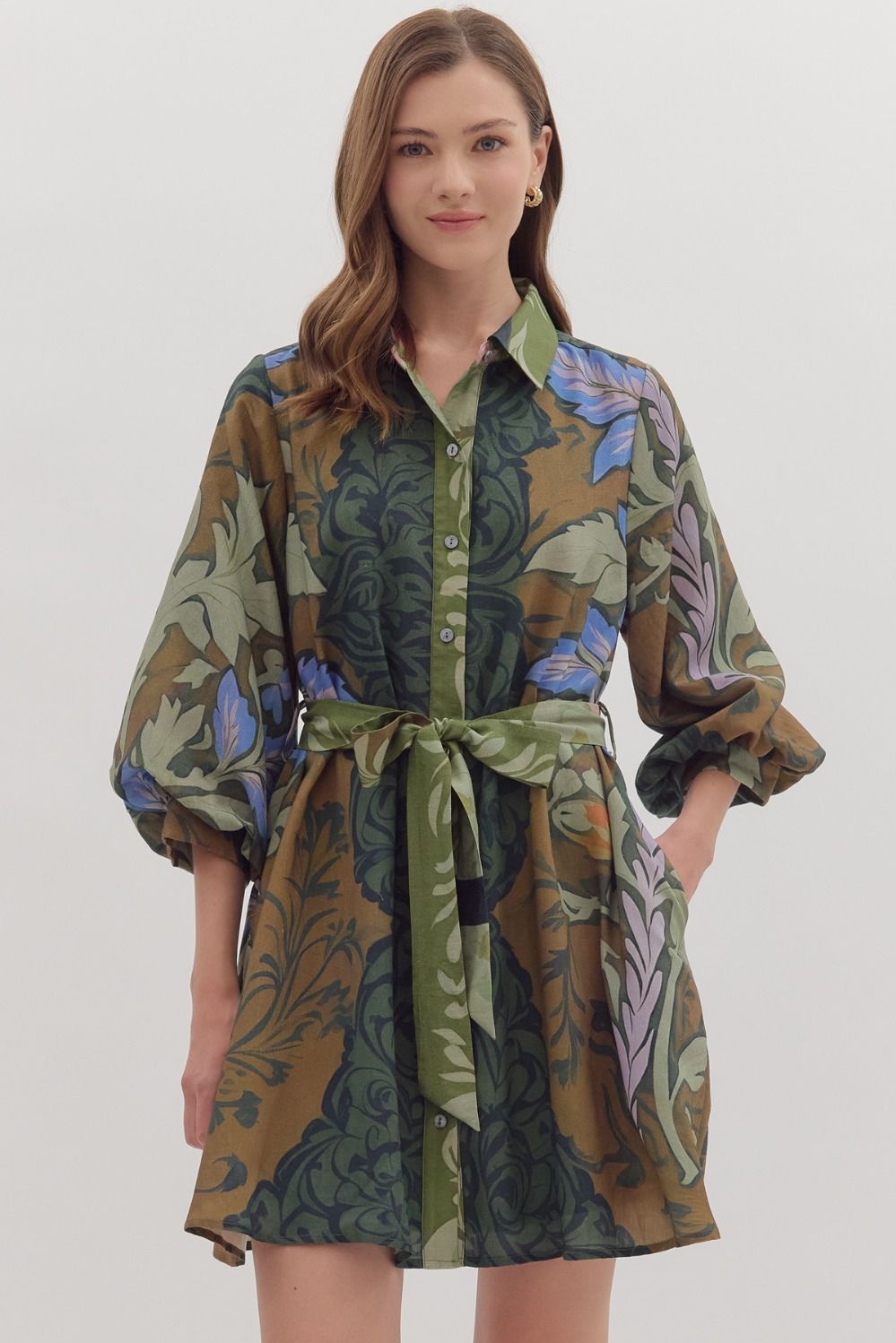Autumn Botanica Long Sleeve Mini Dress