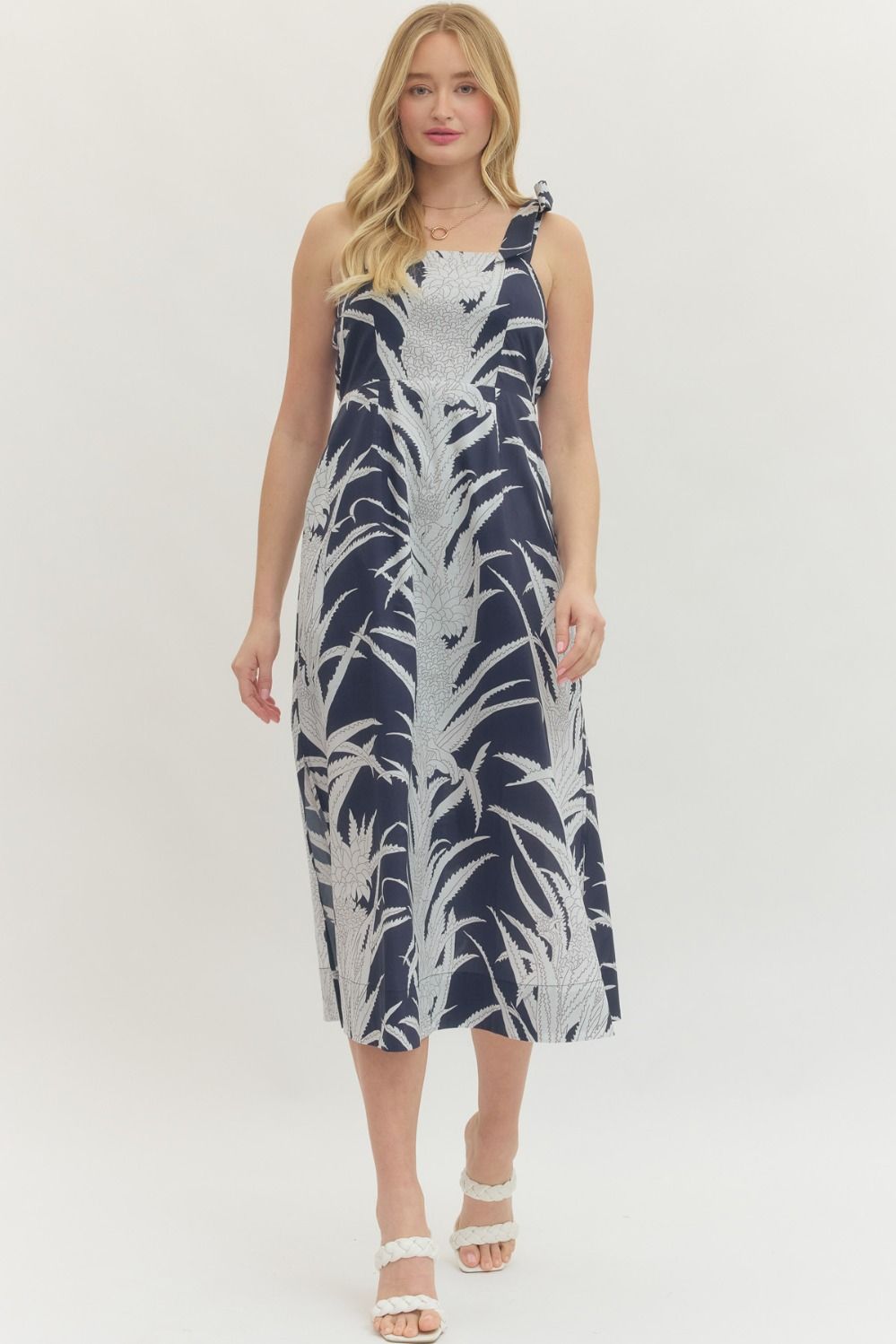Sunlit Botanical Midi Dress
