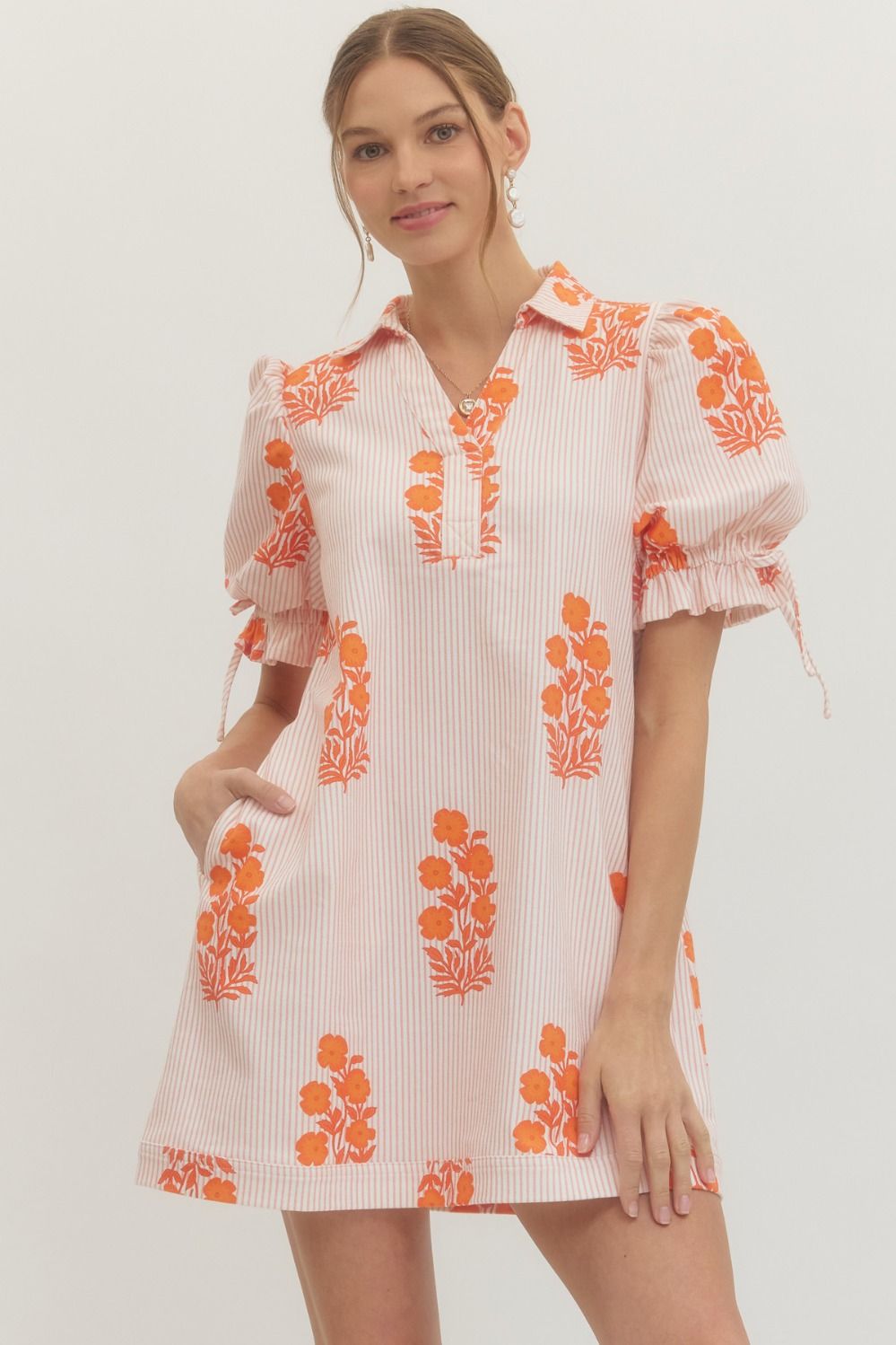 Citrus Garden Stripe Mini Dress