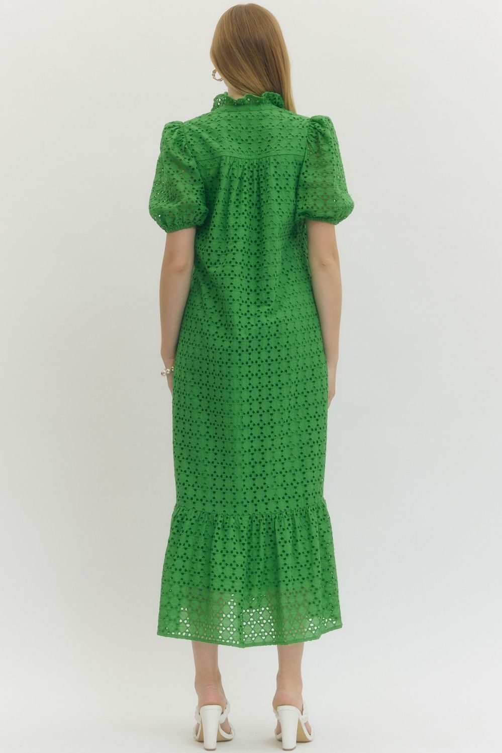 Spring Forward Eyelet Midi Dress Bliss Spring Forward Eyelet Midi Dress Bliss