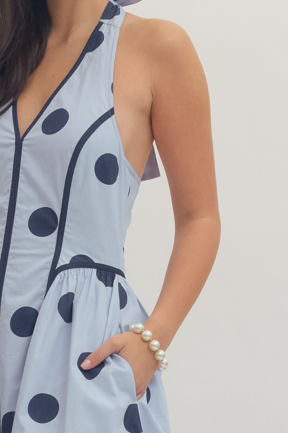 midi polka dot halter dress Black Polka Dot Halter Maxi Dress