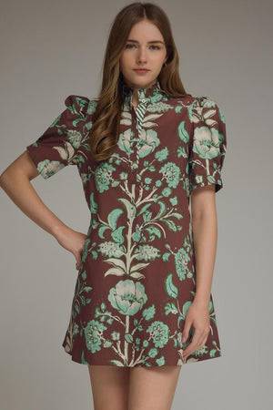 Garden Party Floral Puff Sleeve Mini Dress