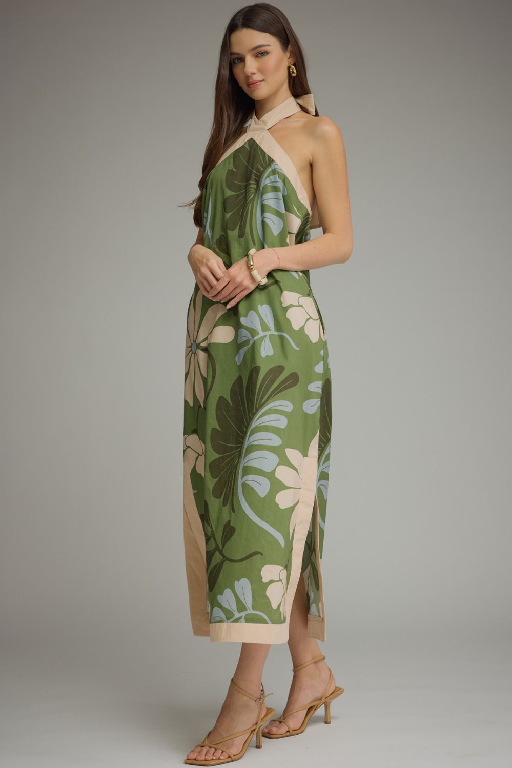 Golden Hour Floral Halter Midi Dress – Bliss