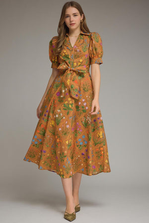 Golden Meadow Midi Dress