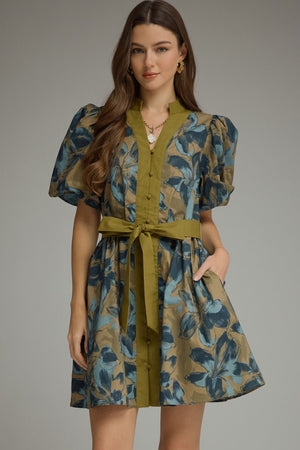 Meadow Lane Contrast Trim Mini Dress