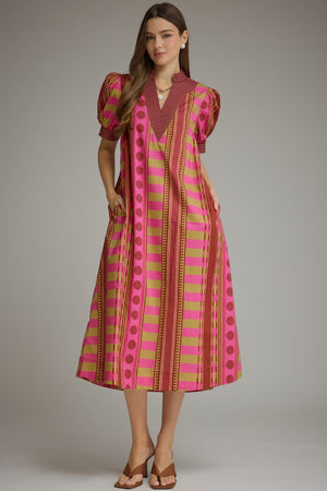 Meadow Lane Printed Midi Dress