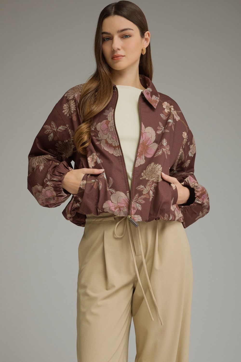 Wildflower Lane Floral Bomber Jacket