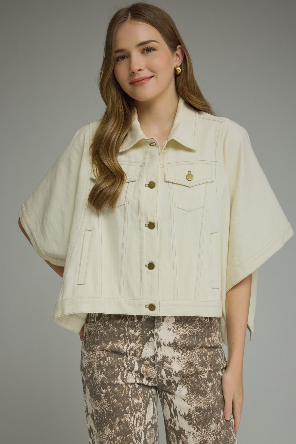 Countryside Denim Short Sleeve Swing Jacket