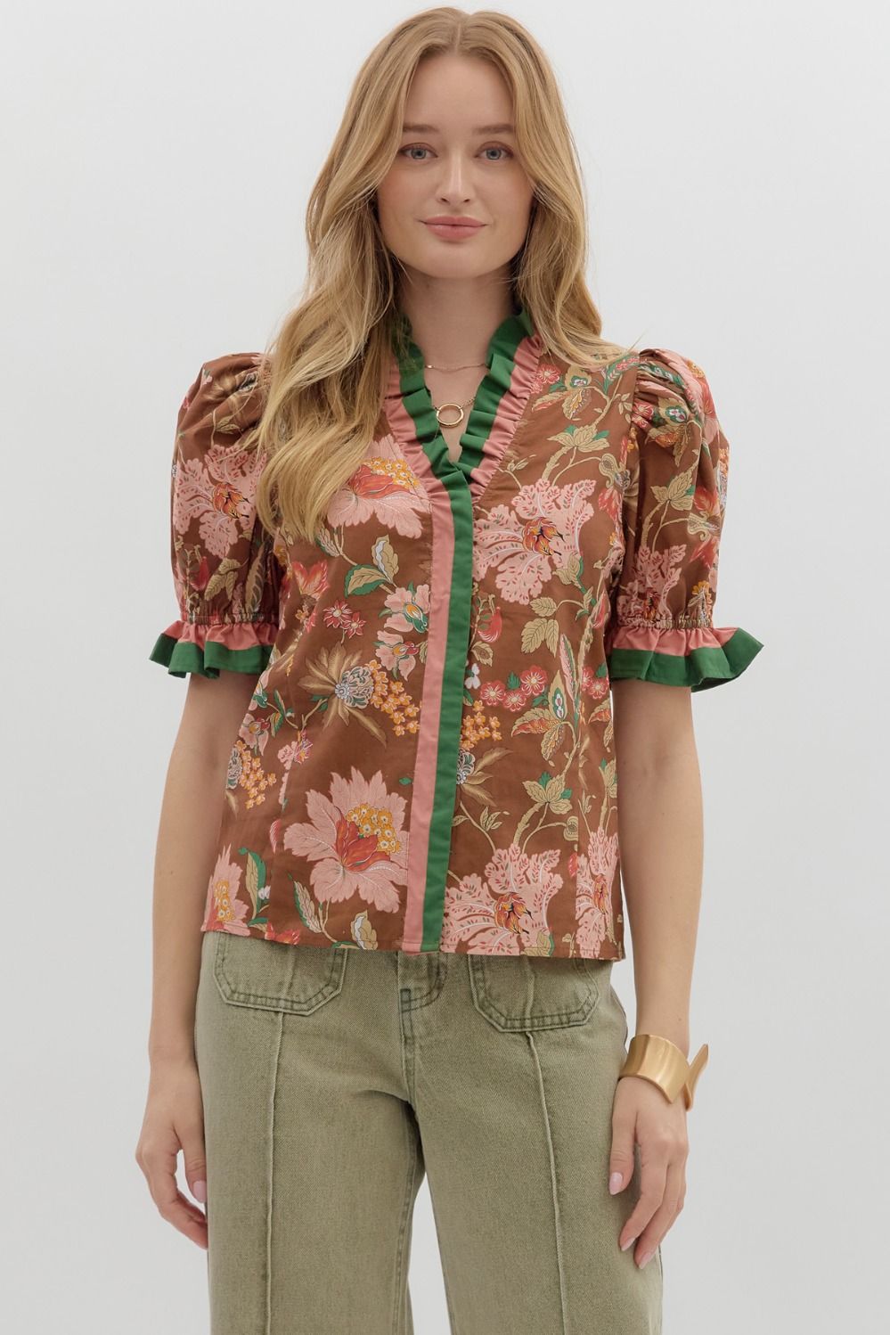 Meadow Whim Ruffle Sleeve Top