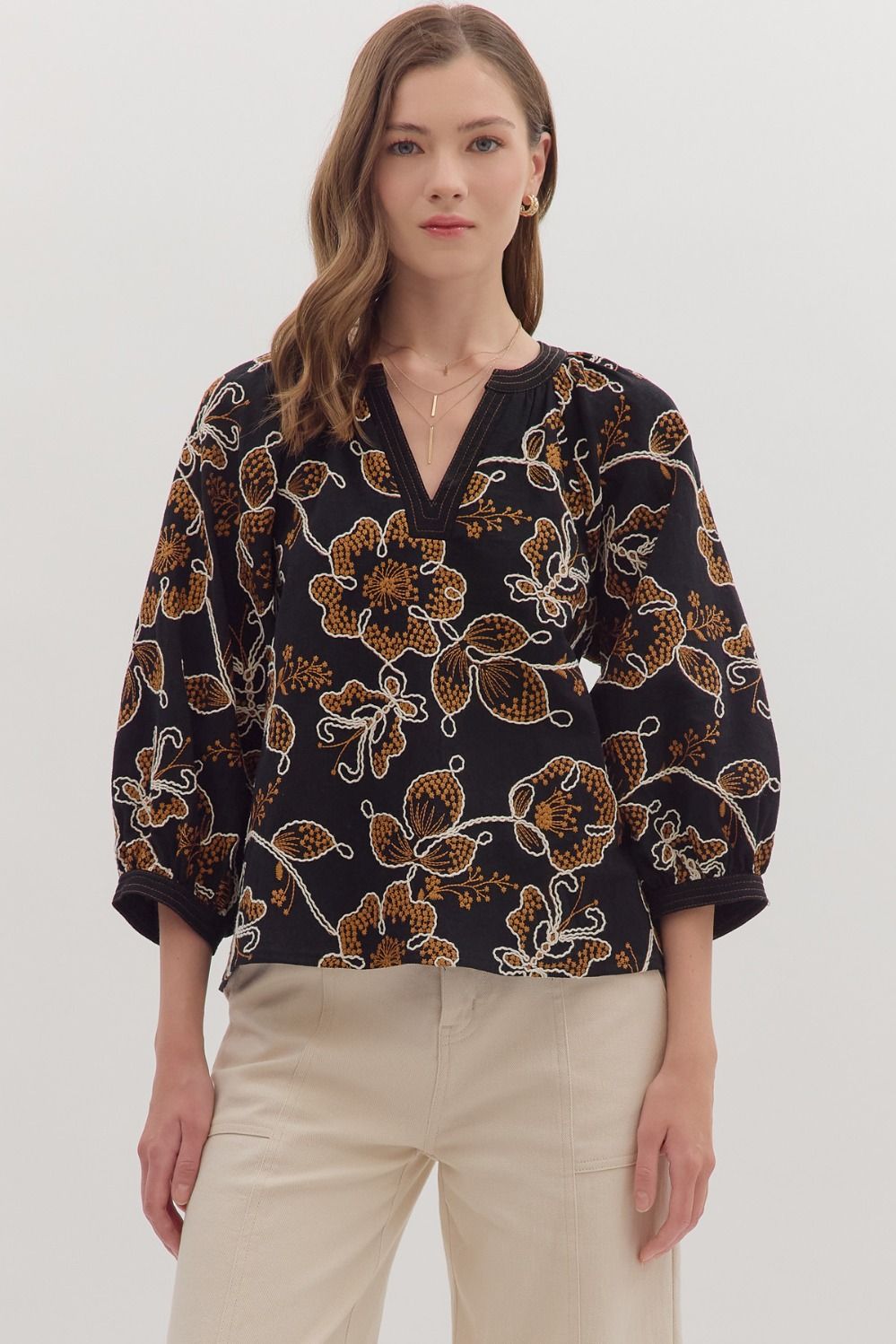 Garden Muse V-Neck Top
