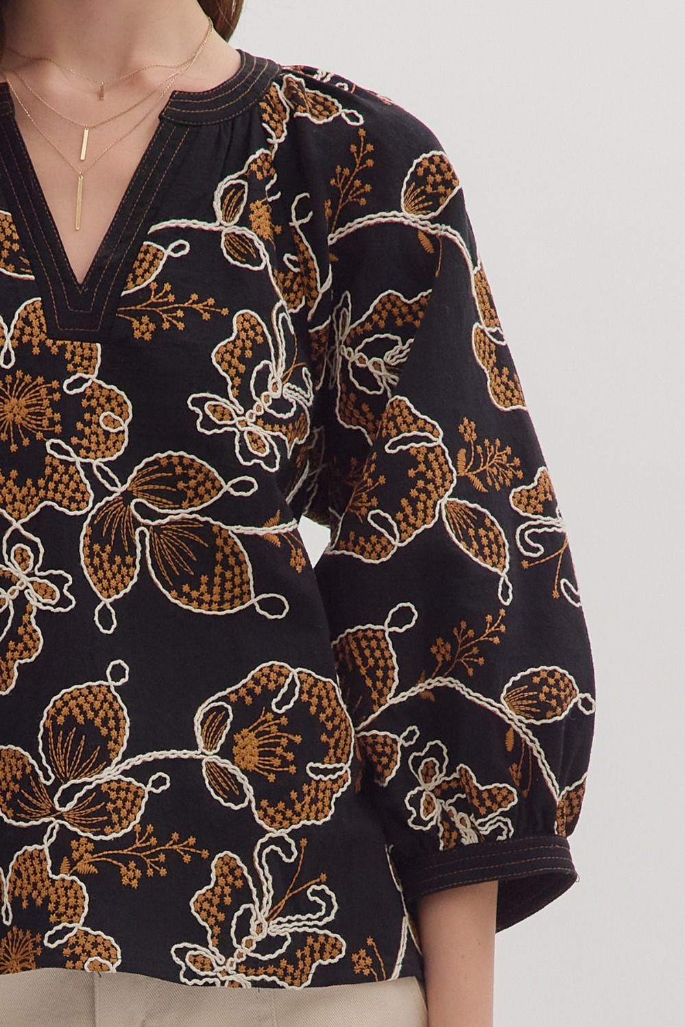 トップス muguet flower embroidery balloon tops トップス muguet flower embroidery balloon tops MUGUET flower