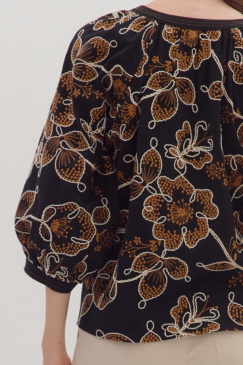 トップス muguet flower embroidery balloon tops トップス muguet flower embroidery balloon tops MUGUET flower