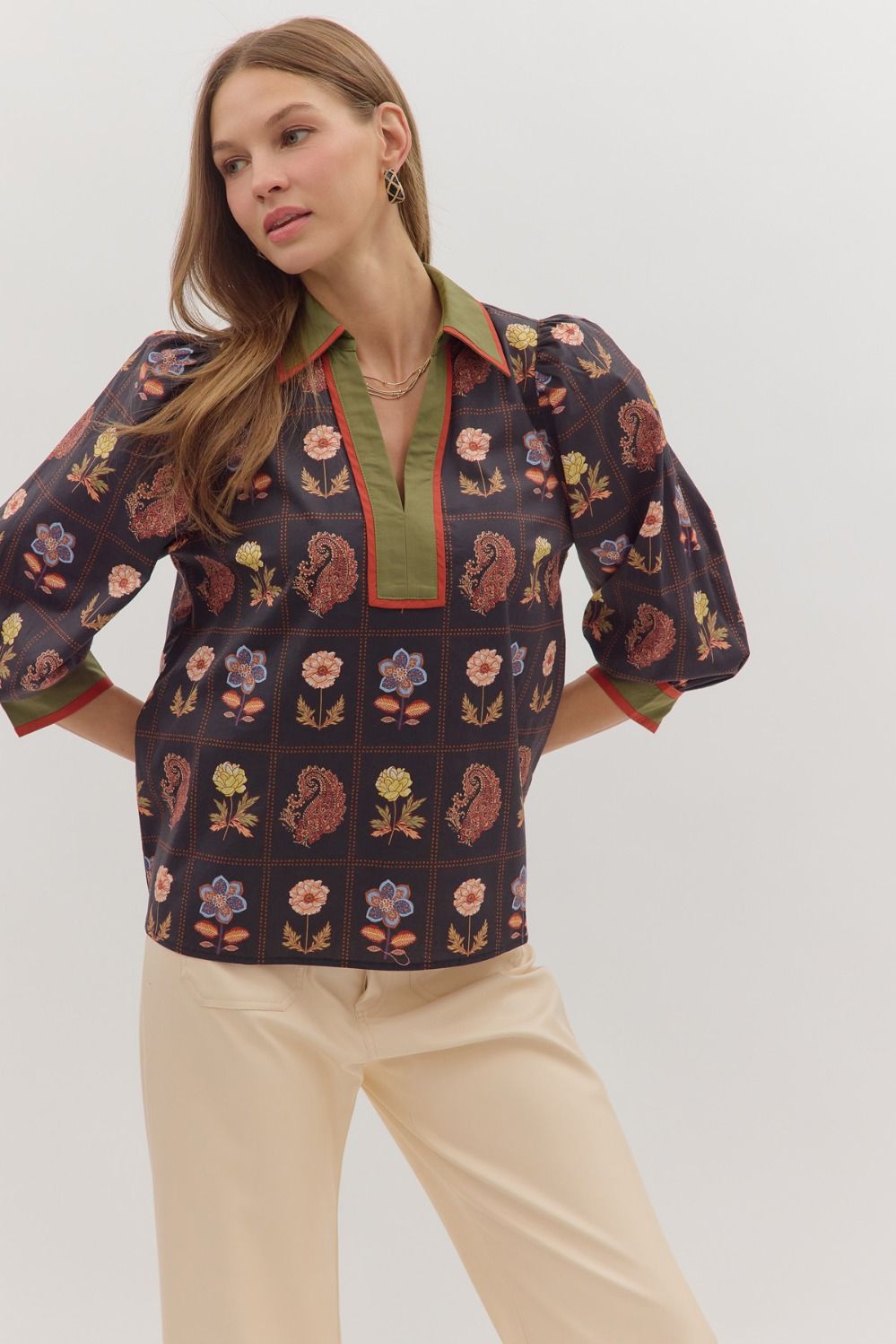 Harvest Bloom Puff Sleeve Top