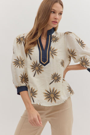 Autumn Botanica Embroidered Top