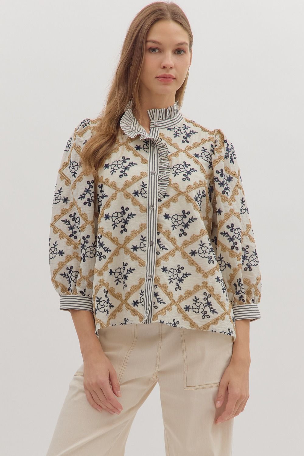 Autumn Bloom Embroidered Blouse