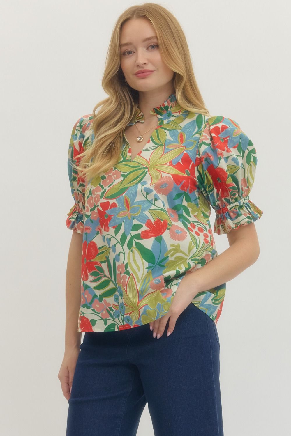 Blooming Grace Puff Sleeve Top