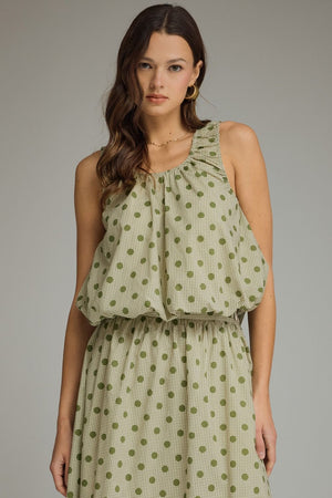 Gingham Polka Dot Top