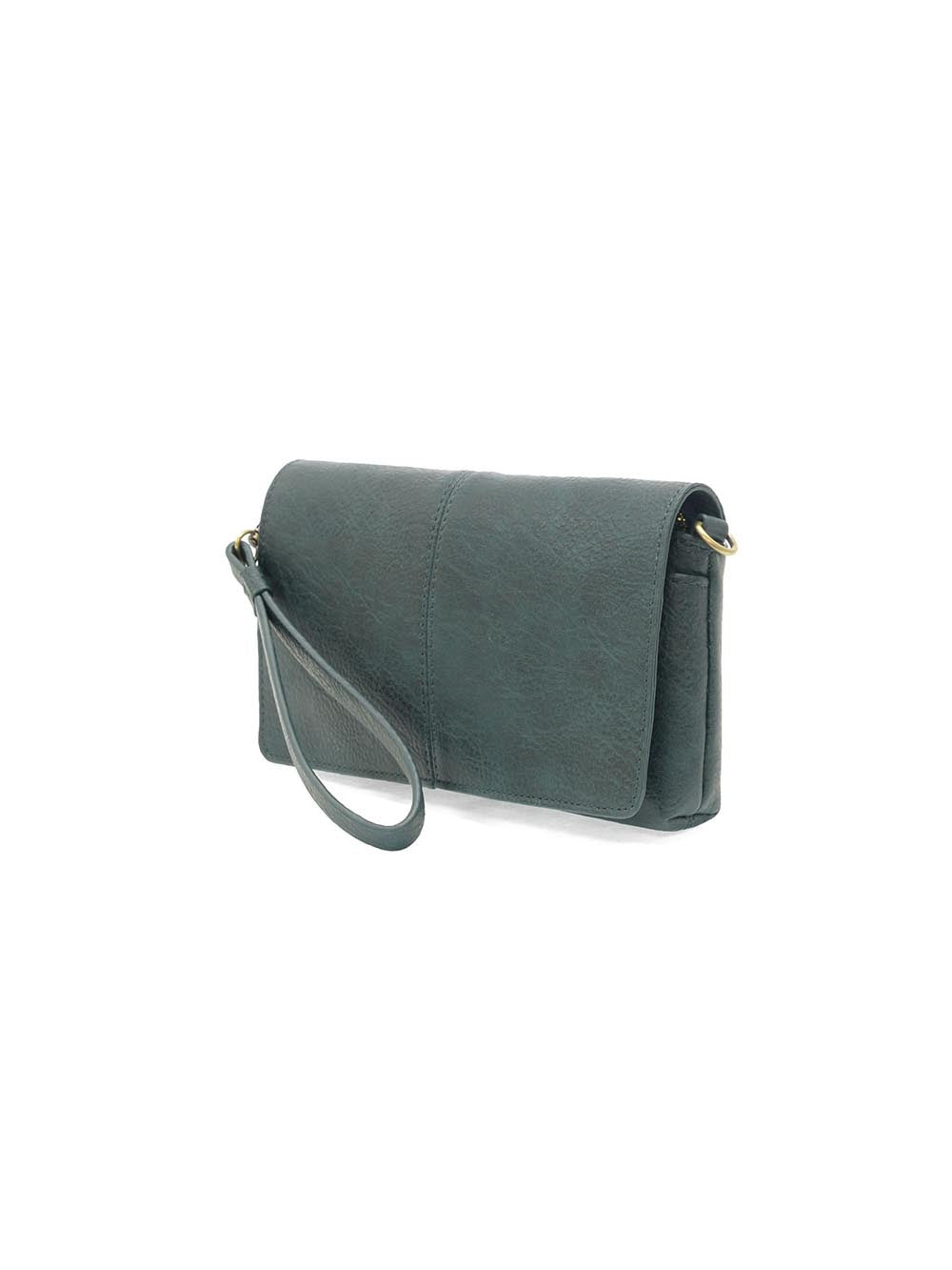 Joy Susan Everly Organizer Flap Crossbody Dark Teal Vegan Leather