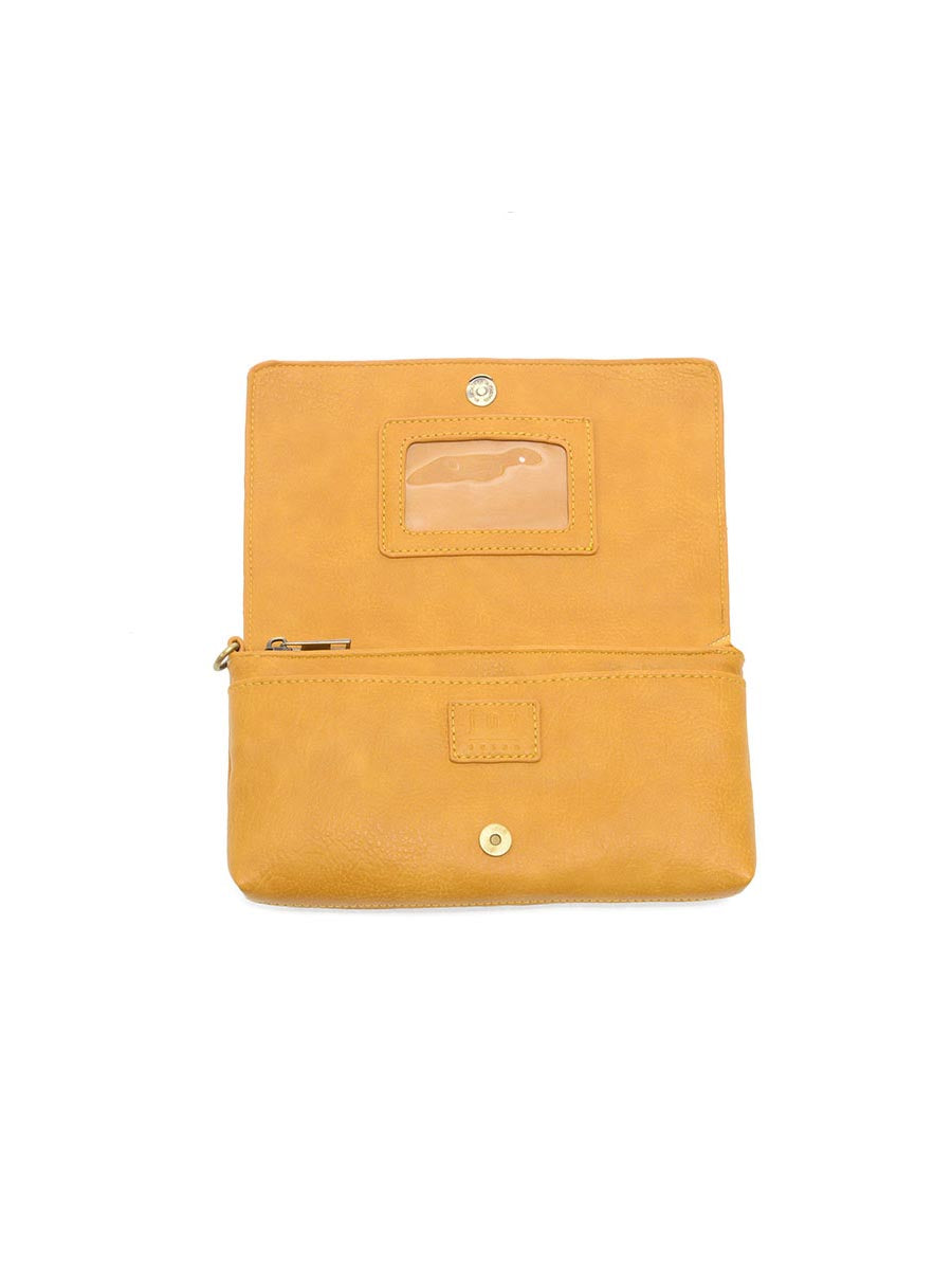 Joy Susan Everly Organizer Flap Crossbody Honey Vegan Leather