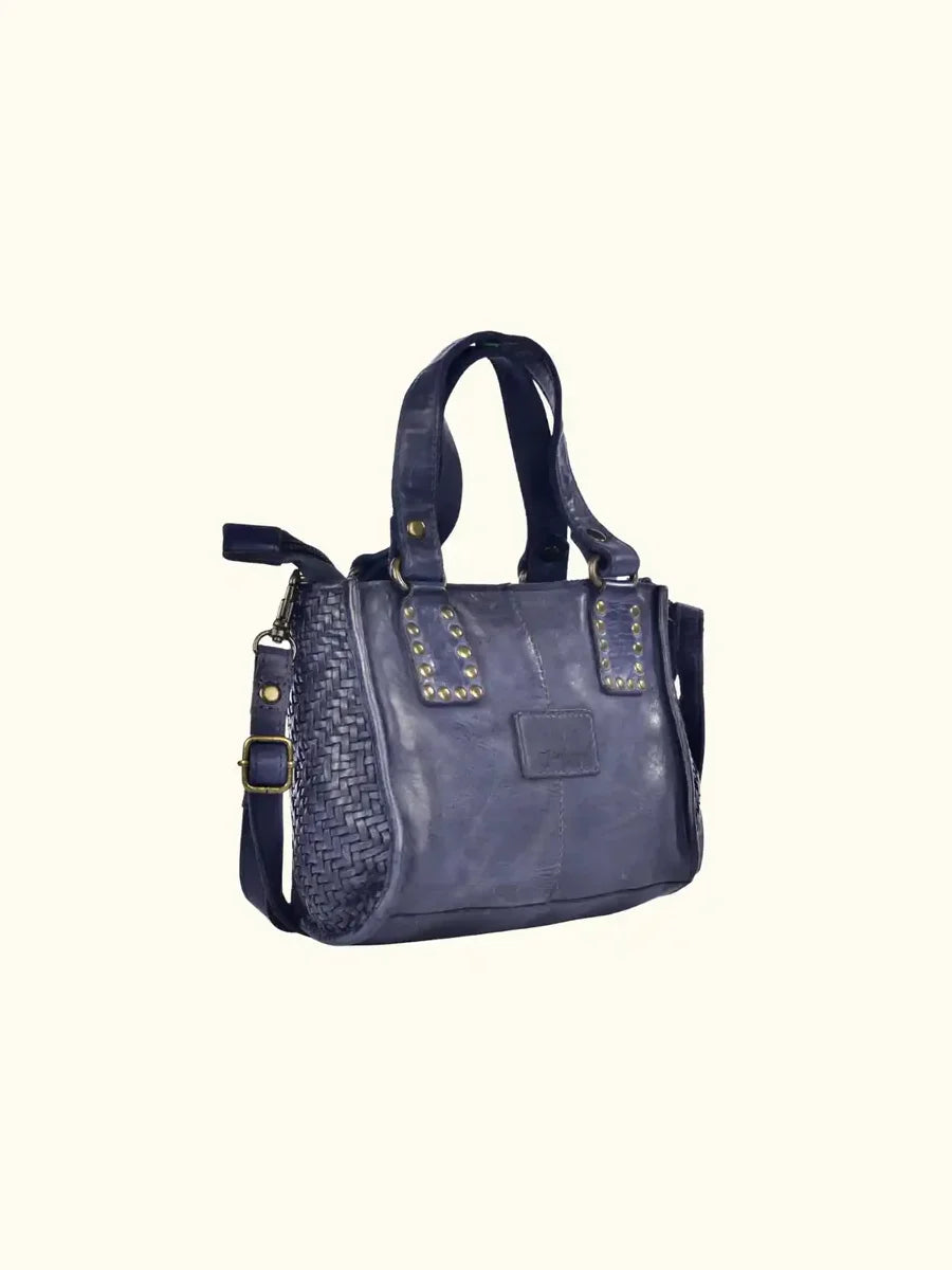 Expressions Milo Amica Washed Leather Studded Crossbody in Navy