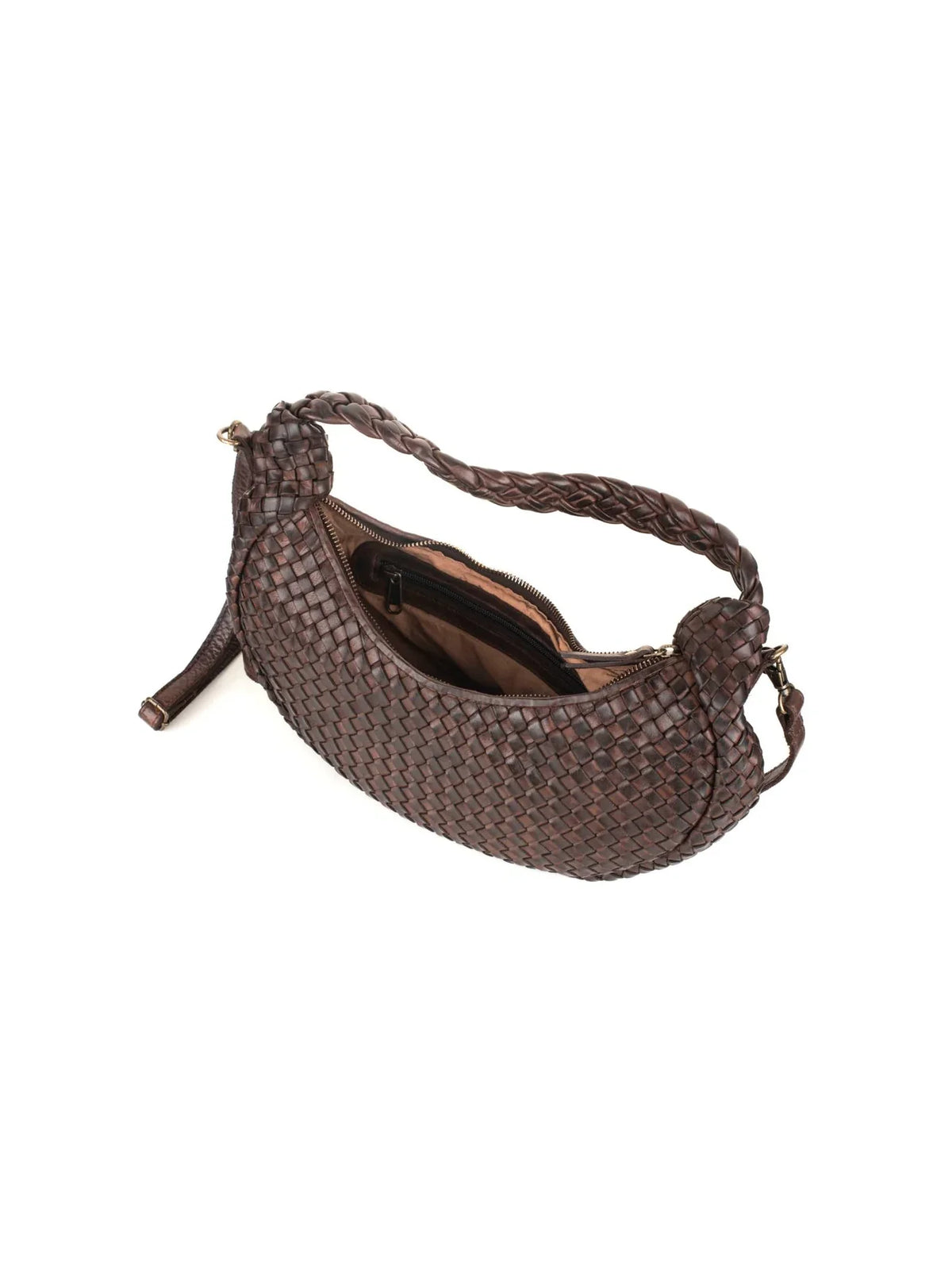 Expressions Milo Camille Washed Leather Crossbody Bag in Chocolate