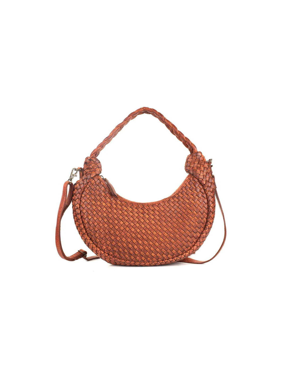 Expressions Milo Camille Washed Leather Crossbody Bag in Cognac
