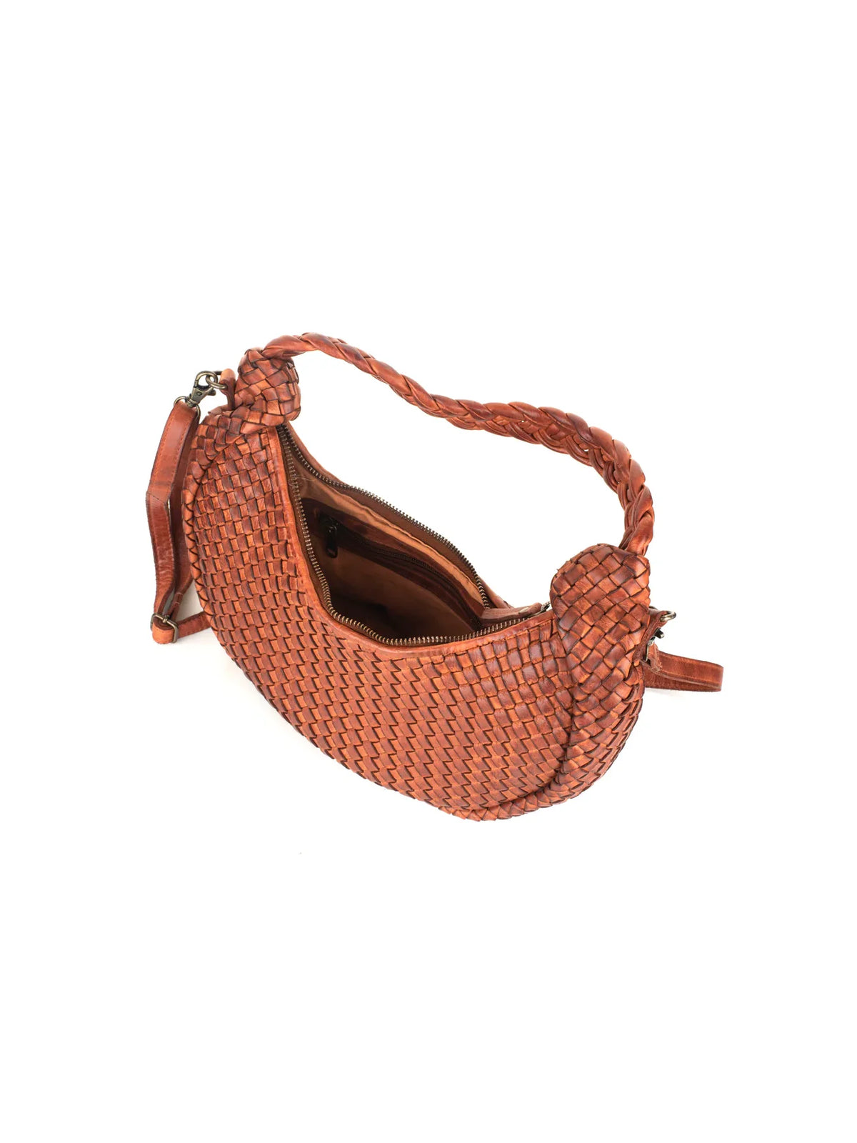 Expressions Milo Camille Washed Leather Crossbody Bag in Cognac