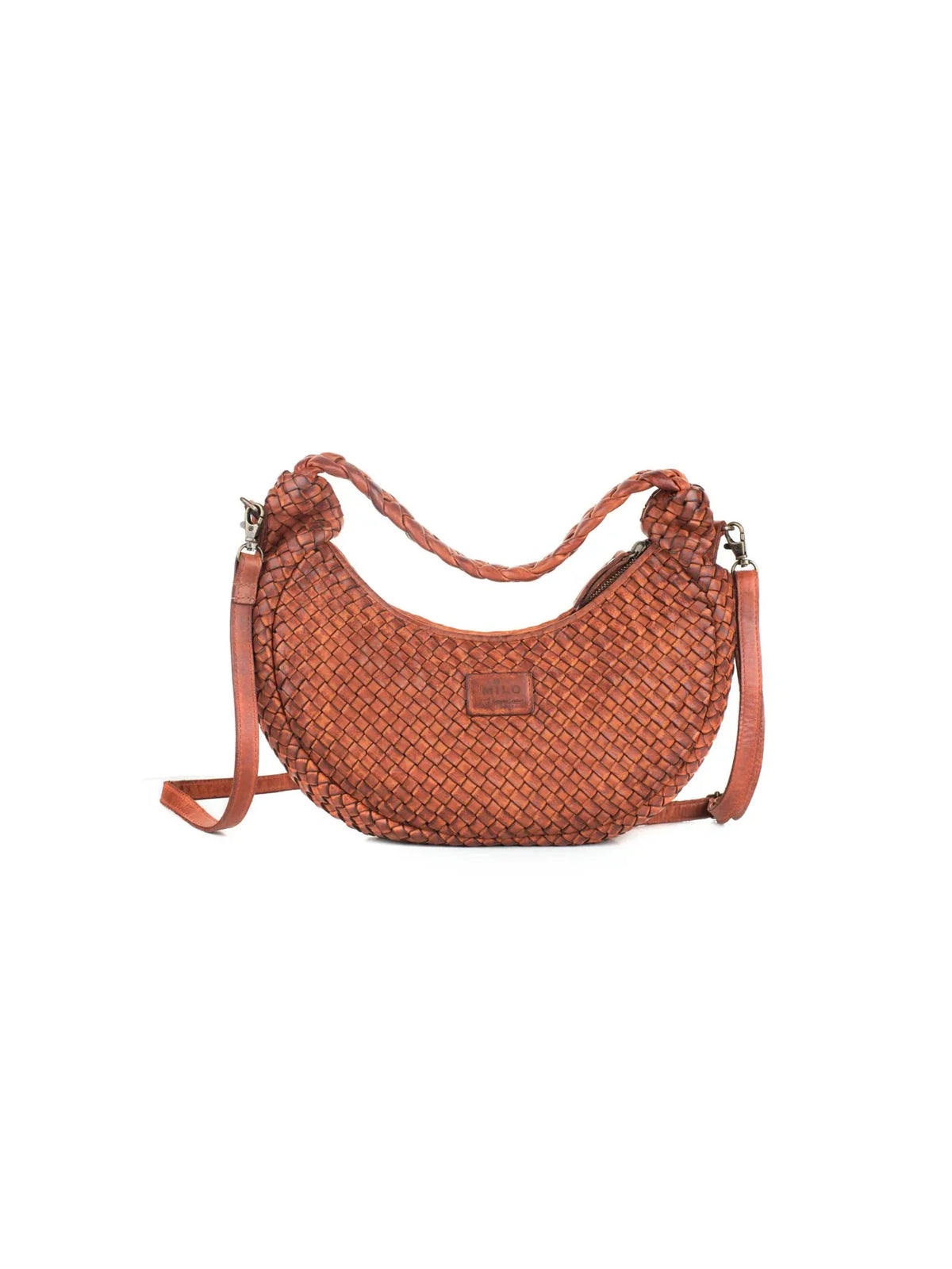 Expressions Milo Camille Washed Leather Crossbody Bag in Cognac