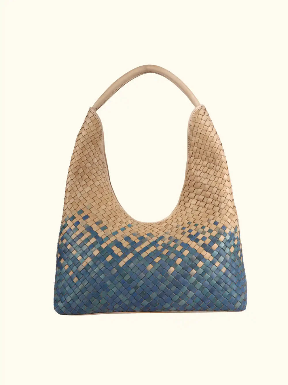 Expressions Milo Carlotta Washed Leather Shoulder Bag in Blue/Ivory