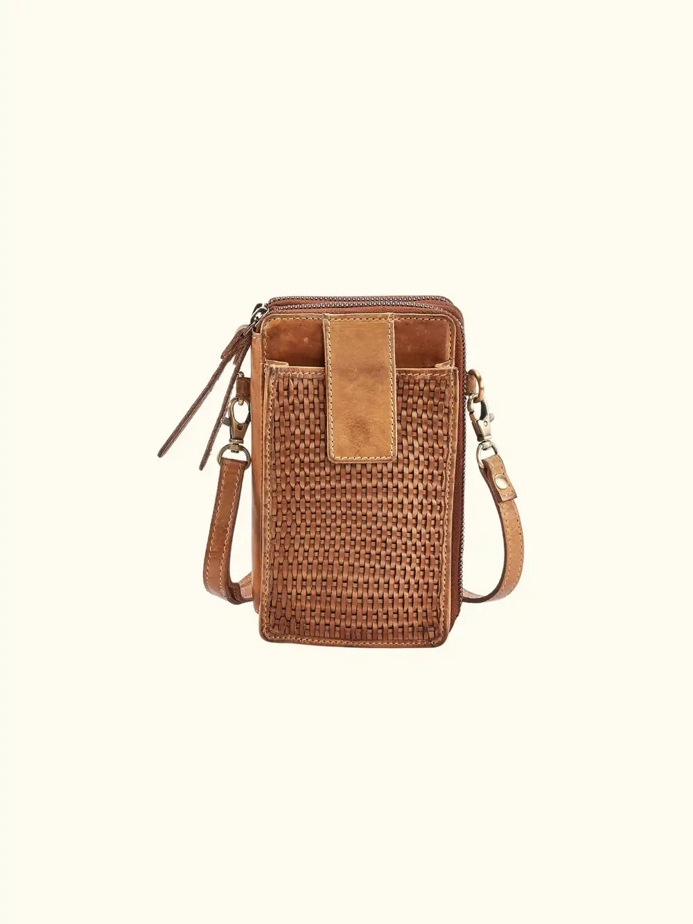 Expressions Milo Ella Washed Leather Phone Crossbody in Buckskin