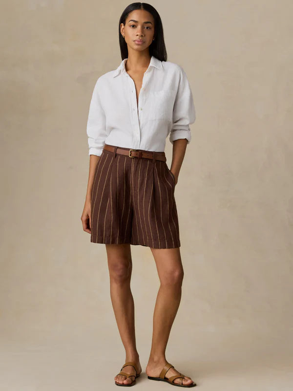 Faherty Laguna Linen Relaxed Shirt white
