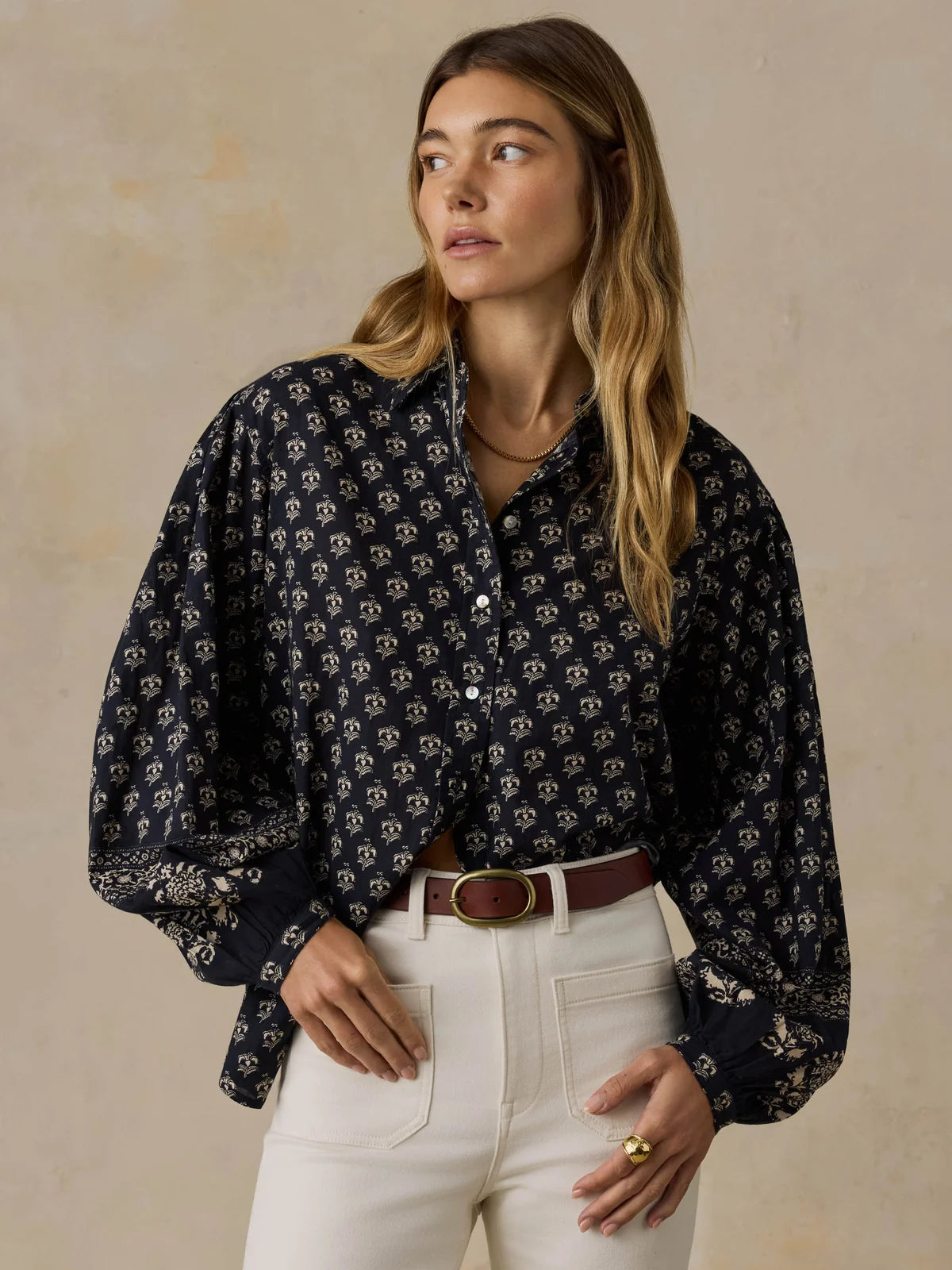 Faherty Suki Blouse  eclipse bloom 