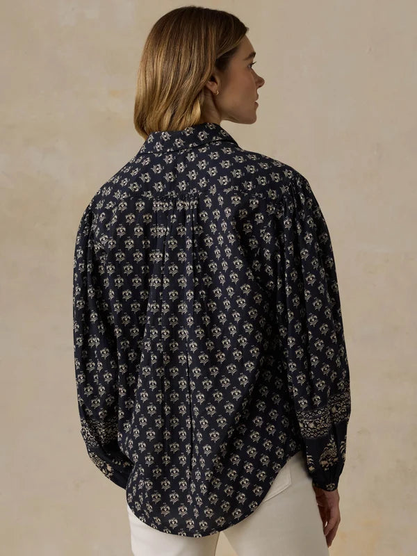 Faherty Suki Blouse  eclipse bloom 