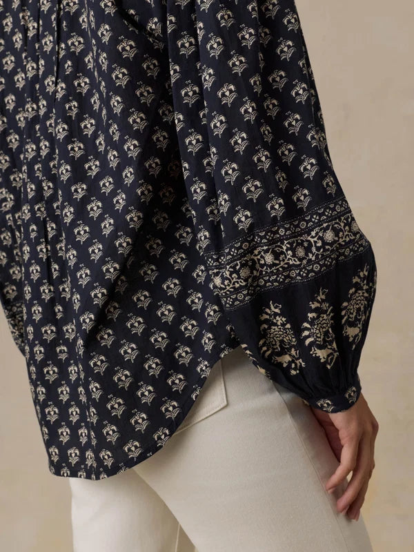 Faherty Suki Blouse  eclipse bloom 