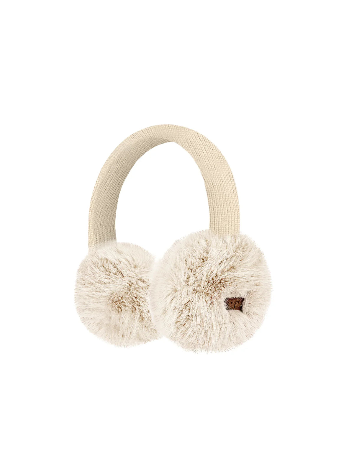 Faux Fur Knitted Earmuff Beige