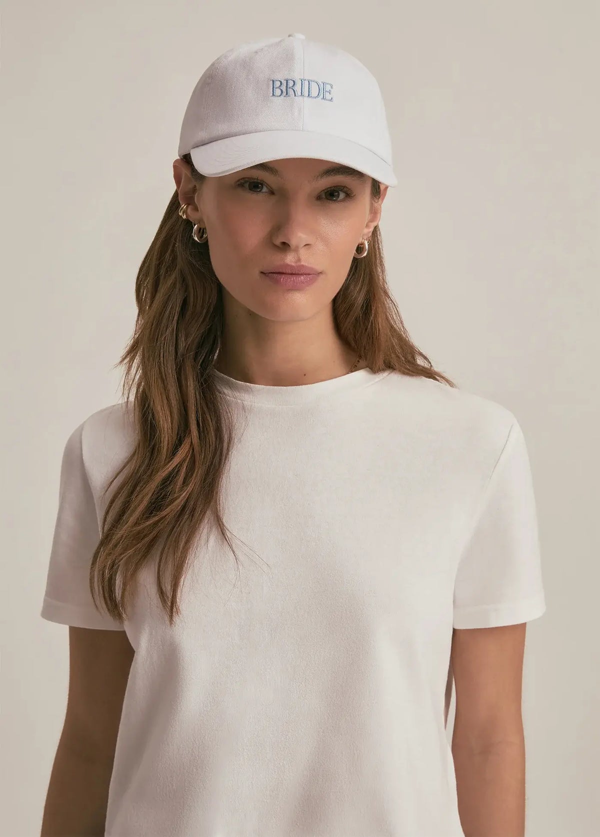 Favorite Daughter Bride Heart Baseball Hat White Light Blue
