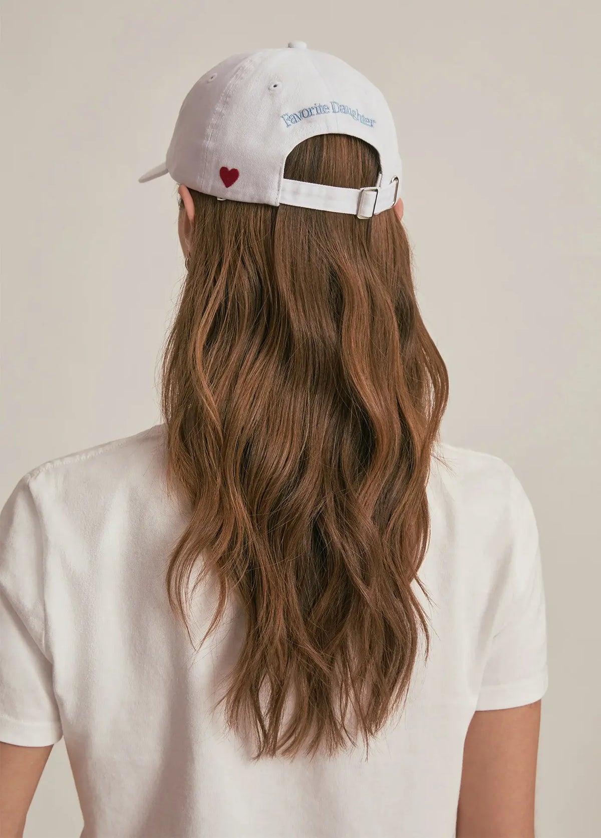 Favorite Daughter Bride Heart Baseball Hat White Light Blue