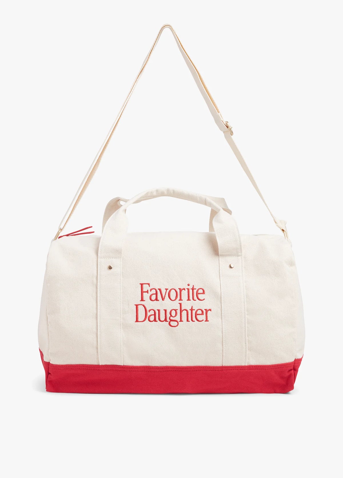 favorite daughter canvas duffle bag natural true red