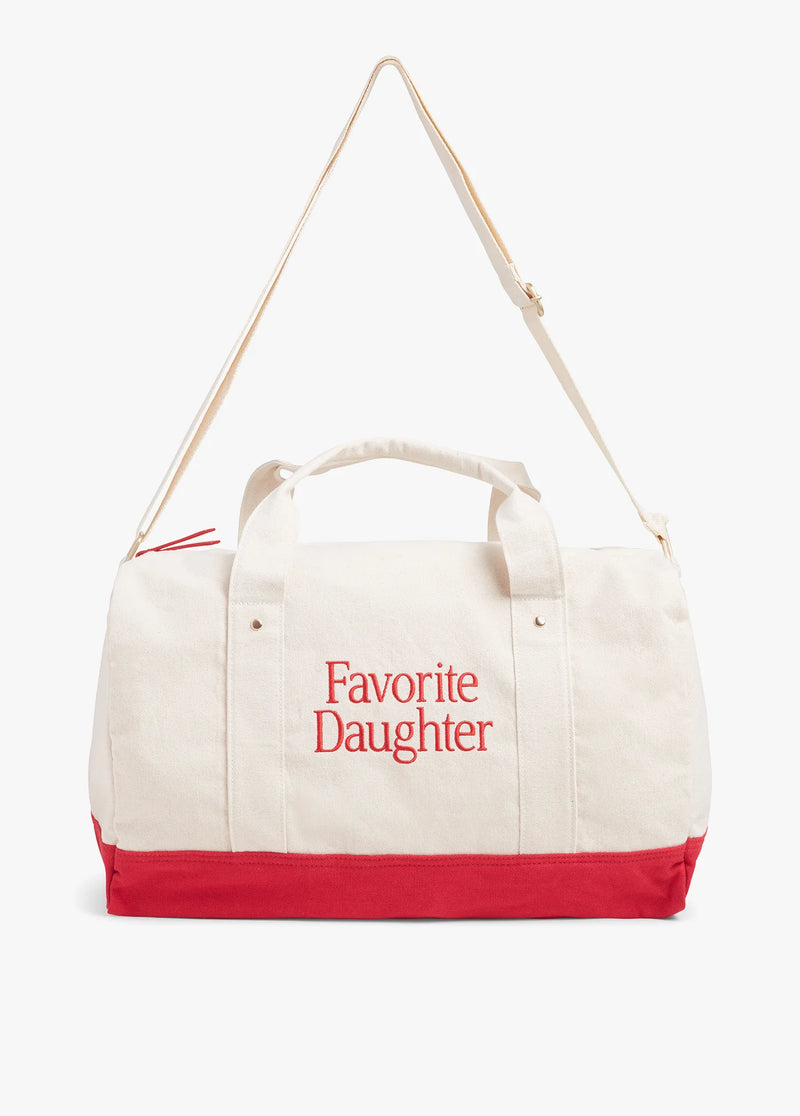 favorite daughter canvas duffle bag natural true red