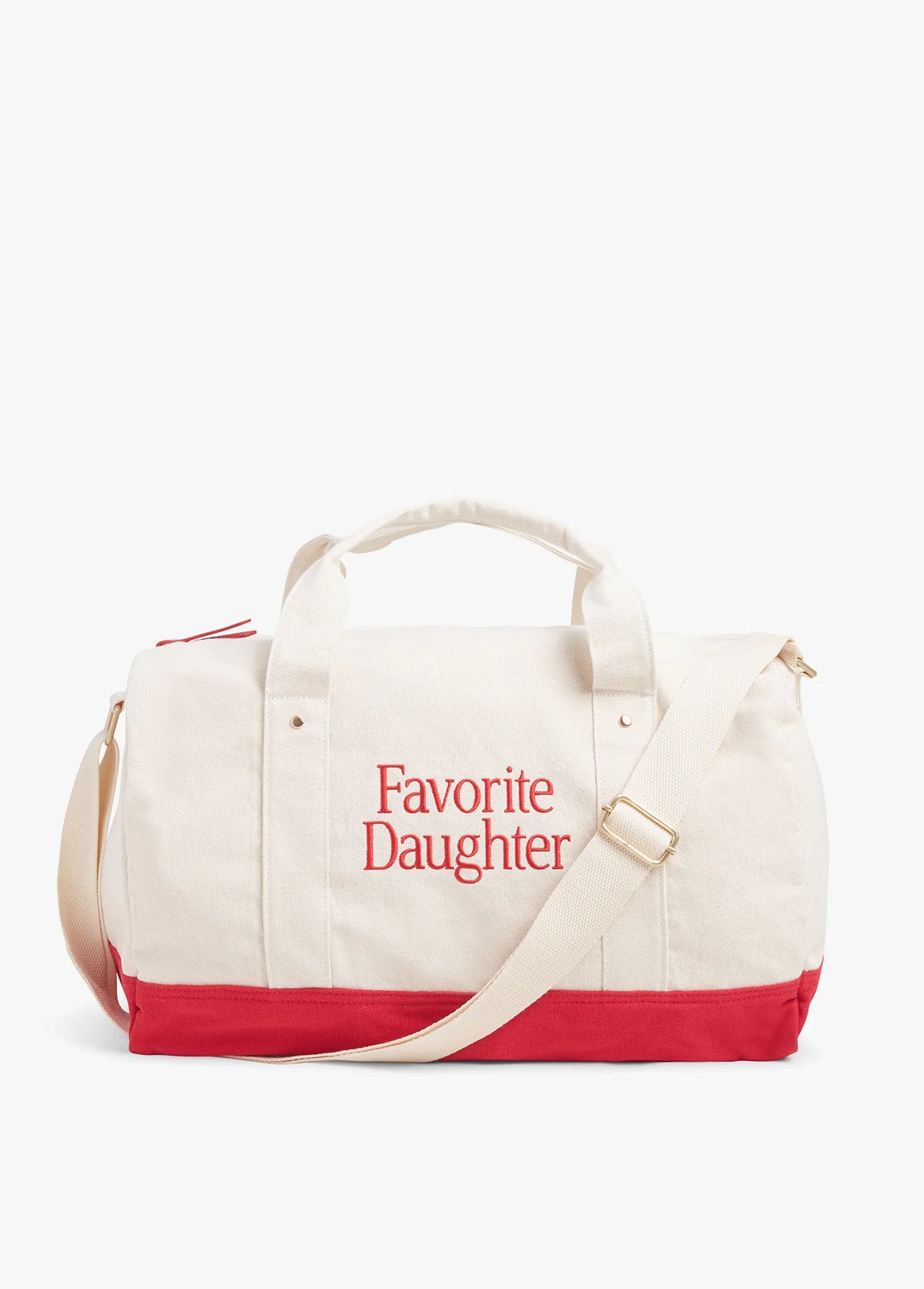 favorite daughter canvas duffle bag natural true red