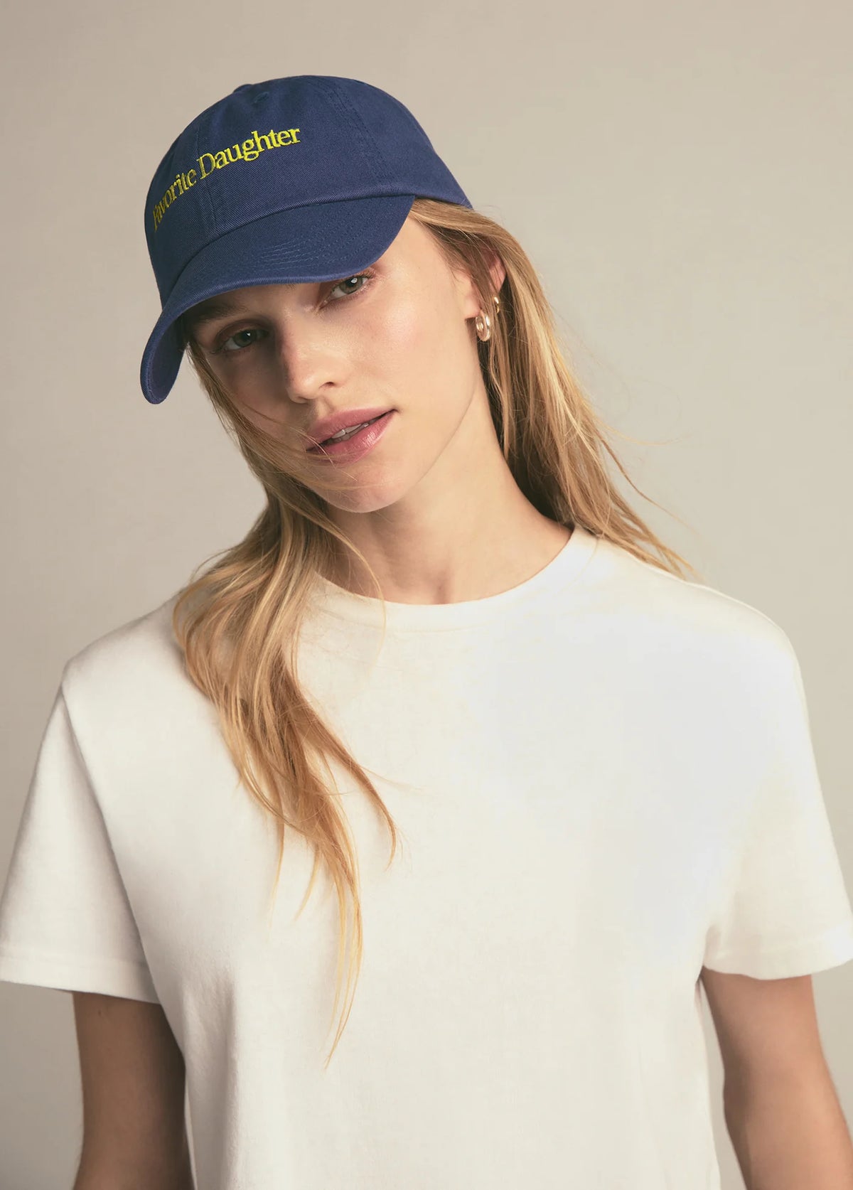 Favorite Daughter Classic Logo Baseball Hat Navy Yellow